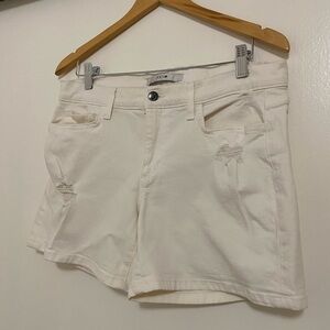 Joe's Jeans Cream Distressed Denim Shorts